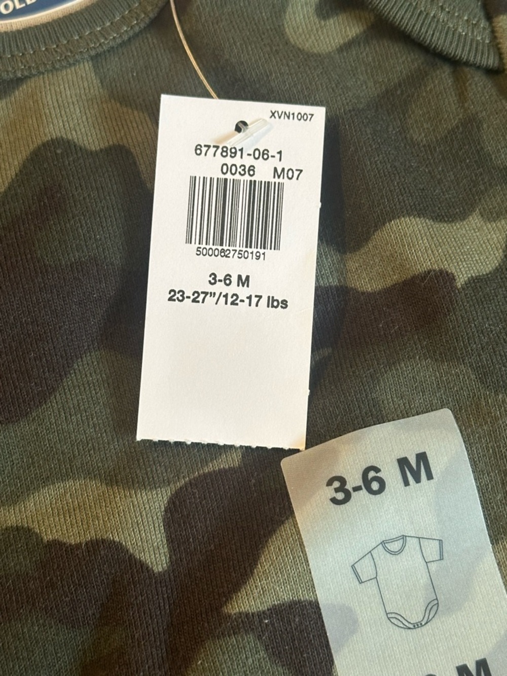 Old Navy Baby Camo Print Short-Sleeve Bodysuit - Size 3-6M NWT - Picture 3 of 3